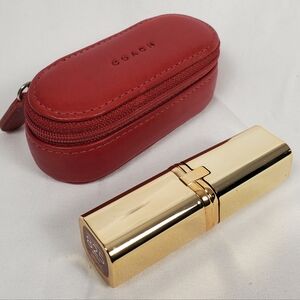 Coach Red Lipstick Holder Case With Mirror Vtg
